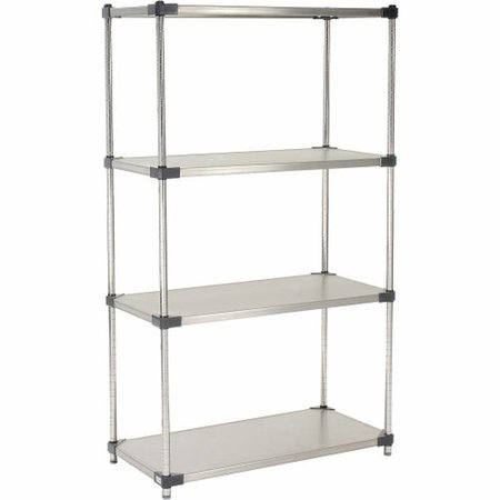 GLOBAL EQUIPMENT Nexel    4 Tier Shelving Starter Unit, Solid Galvanized Steel, 36"Wx18"Dx74"H 189930